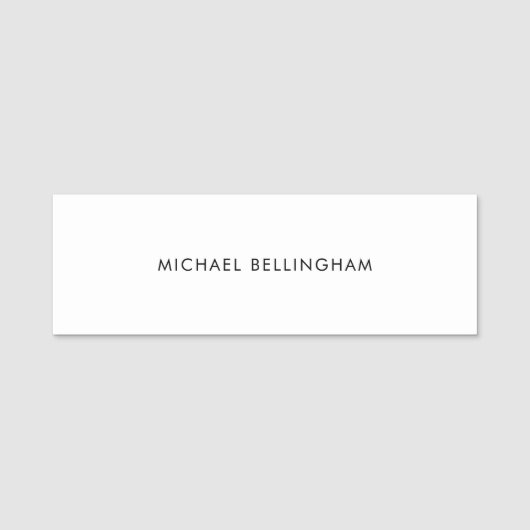Eenvoudige minimalistische formele zwart-wit naamplaatje (Voorkant)