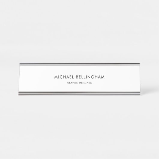 eenvoudige minimalistische formule bureau naambordje (Voorkant)