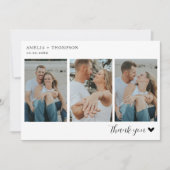 Eenvoudige minimalistische foto 3 met harthuwelijk bedankkaart (Voorkant)