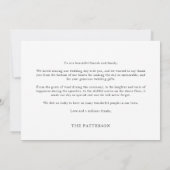 Eenvoudige minimalistische foto 3 met harthuwelijk bedankkaart (Achterkant)