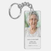 Eenvoudige minimalistische foto begrafenis in lief sleutelhanger (Voorkant Links)