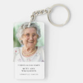 Eenvoudige minimalistische foto begrafenis in lief sleutelhanger (achterkant)