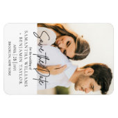 Eenvoudige minimalistische foto Bewaar de datum ma Magneet (Horizontaal)