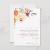 Eenvoudige Minimalistische Foto Bloem Bruiloft Dan Bedankkaart (Achterkant)