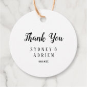 Eenvoudige minimalistische foto bruiloft dank u bedankjes labels (Voorkant)