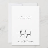 Eenvoudige minimalistische foto bruiloft dank u ka bedankkaart (Achterkant)