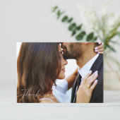 Eenvoudige minimalistische foto bruiloft dank u ka bedankkaart (Staand voorkant)