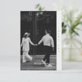 Eenvoudige minimalistische foto bruiloft dank u ka bedankkaart (Staand voorkant)