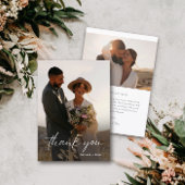 Eenvoudige minimalistische foto bruiloft dank u ka kaart