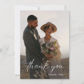 Eenvoudige minimalistische foto bruiloft dank u ka kaart (Voorkant)