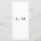 Eenvoudige minimalistische foto bruiloft menu Kaar (Achterkant)