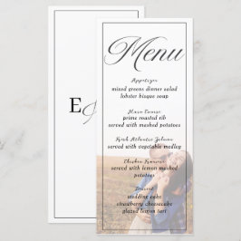 Eenvoudige minimalistische foto bruiloft menu Kaar