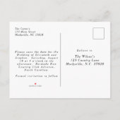 Eenvoudige minimalistische foto bruiloft opslaan v aankondigingskaart (Achterkant)