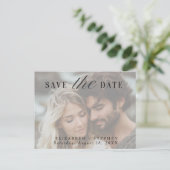 Eenvoudige minimalistische foto bruiloft opslaan v aankondigingskaart (Staand voorkant)