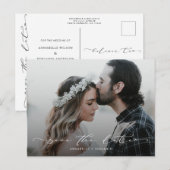 Eenvoudige minimalistische foto bruiloft opslaan v briefkaart (Voorkant / Achterkant)