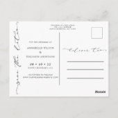 Eenvoudige minimalistische foto bruiloft opslaan v briefkaart (Achterkant)