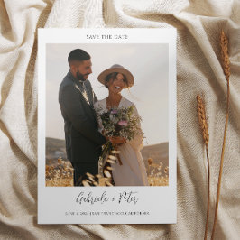 Eenvoudige minimalistische foto bruiloft opslaan v kaart