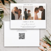 Eenvoudige minimalistische foto bruiloft opslaan v kaart