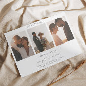 Eenvoudige minimalistische foto bruiloft opslaan v kaart