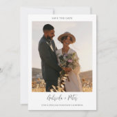 Eenvoudige minimalistische foto bruiloft opslaan v kaart (Voorkant)