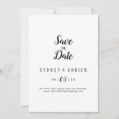 Eenvoudige minimalistische foto bruiloft opslaan v save the date (Voorkant)