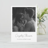 Eenvoudige minimalistische foto-combinatieschower kaart (Staand voorkant)