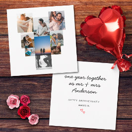 Eenvoudige minimalistische foto eerste bruiloft Ju Kaart