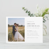 Eenvoudige minimalistische foto horizontale bruilo kaart (Staand voorkant)
