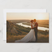 Eenvoudige minimalistische foto horizontale bruilo kaart (Achterkant)