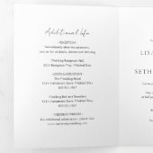 Eenvoudige minimalistische foto klassieke elegante drieluik uitnodiging (Binnenzijde eerst)