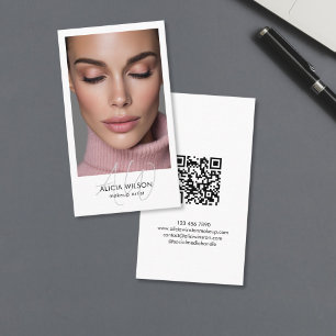 Eenvoudige Minimalistische Foto Make-up Artiest Sc Visitekaartje