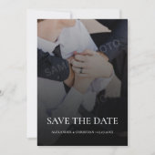 Eenvoudige minimalistische foto met QR-code bruilo Save The Date (Voorkant)