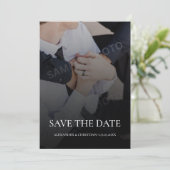 Eenvoudige minimalistische foto met QR-code bruilo Save The Date (Staand voorkant)