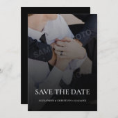 Eenvoudige minimalistische foto met QR-code bruilo Save The Date (Voorkant / Achterkant)