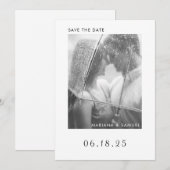Eenvoudige Minimalistische Foto Moderne Trouwdag Save The Date (Voorkant / Achterkant)