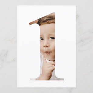 Eenvoudige minimalistische foto nummer één eerste  kaart
