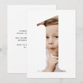 Eenvoudige Minimalistische Foto Nummer Eén Eerste Kaart (Voorkant / Achterkant)