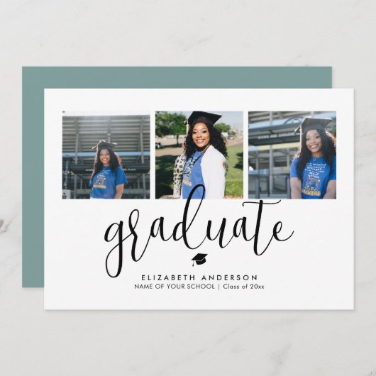 Eenvoudige, minimalistische foto van Afstuderen Af Kaart (Voorkant / Achterkant)