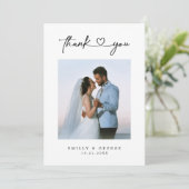 Eenvoudige, minimalistische foto van de hartbruilo bedankkaart (Staand voorkant)