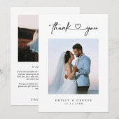 Eenvoudige, minimalistische foto van de hartbruilo bedankkaart (Voorkant / Achterkant)