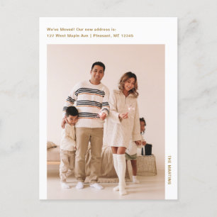 Eenvoudige minimalistische fotobewegende aankondig briefkaart