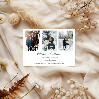 Eenvoudige minimalistische fotocollage save the date