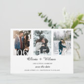 Eenvoudige minimalistische fotocollage save the date (Staand voorkant)