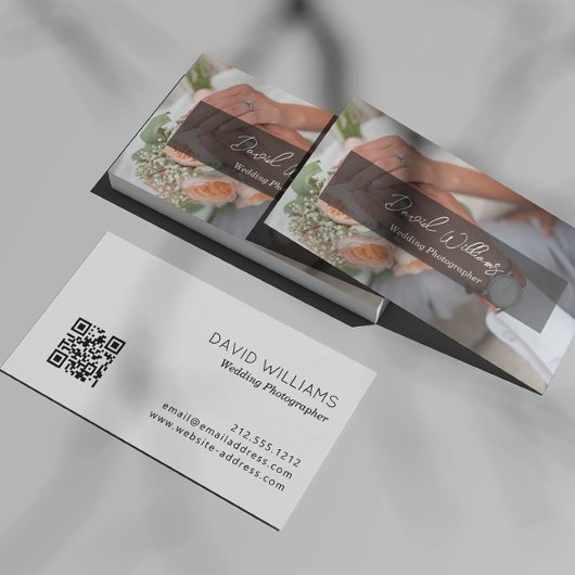Eenvoudige minimalistische fotograaf QR-code Visitekaartje