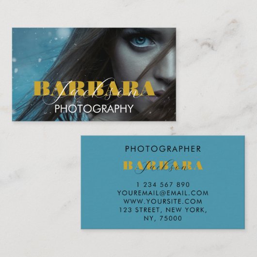 eenvoudige, minimalistische fotograaf visitekaartje (Voorkant / Achterkant)