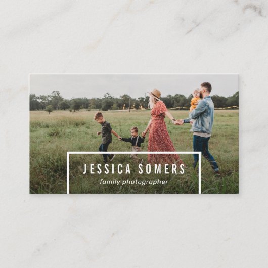 eenvoudige, minimalistische fotograaf visitekaartje (Voorkant)