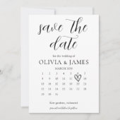 Eenvoudige minimalistische fotokalender save the date (Voorkant)