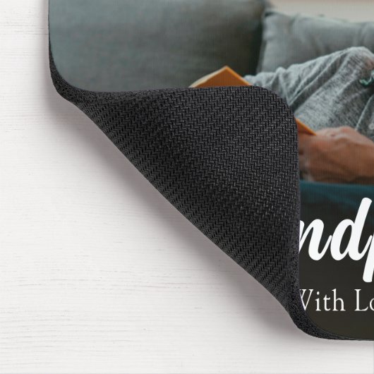 Eenvoudige minimalistische fotokalligrafie Opa en  Muismat (Hoek)