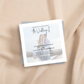 Eenvoudige minimalistische fotolichtblauwe QR-code Kaart