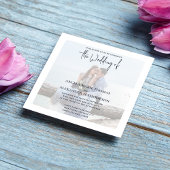 Eenvoudige minimalistische fotolichtblauwe QR-code Kaart